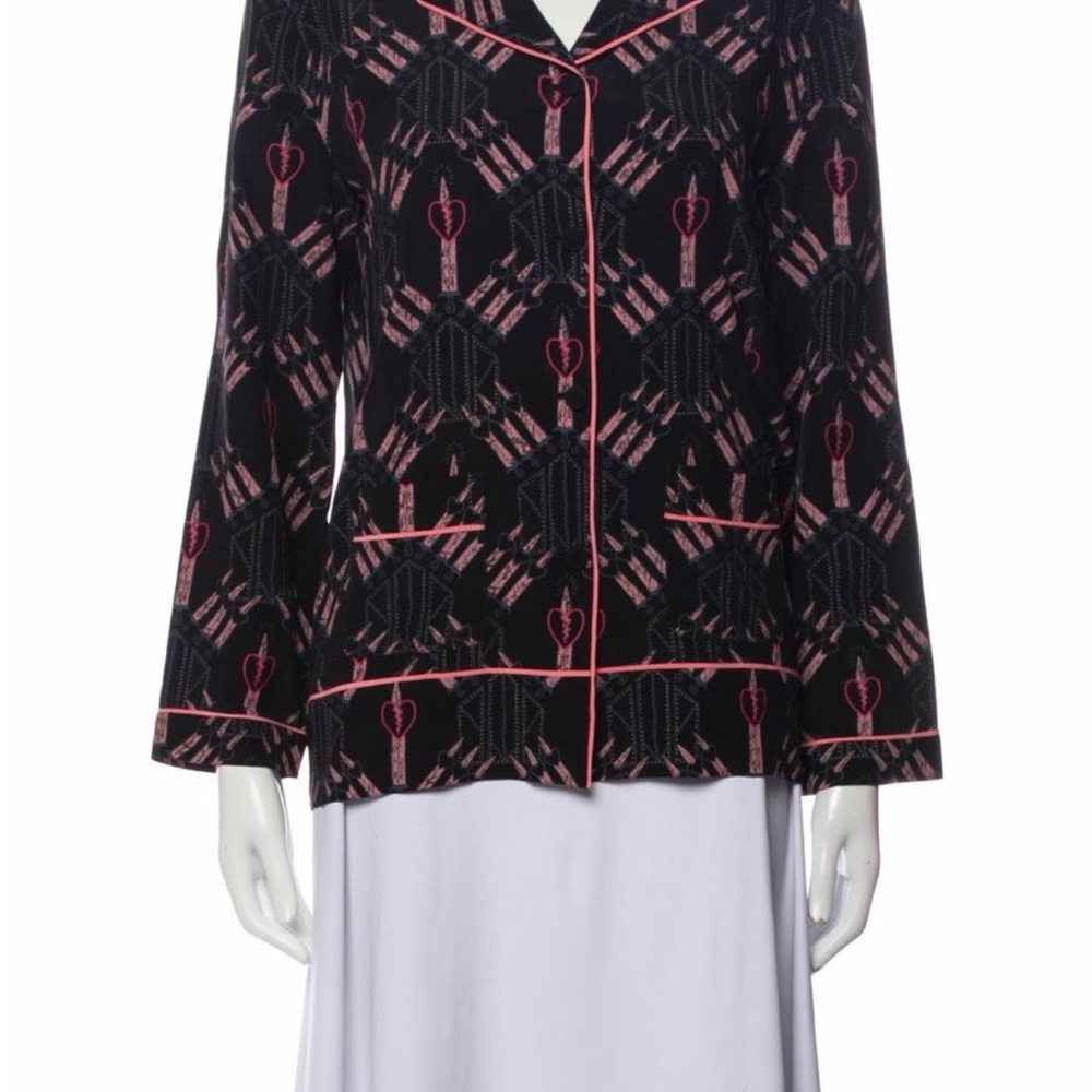 Valentino Black and Pink Button Down Shirt